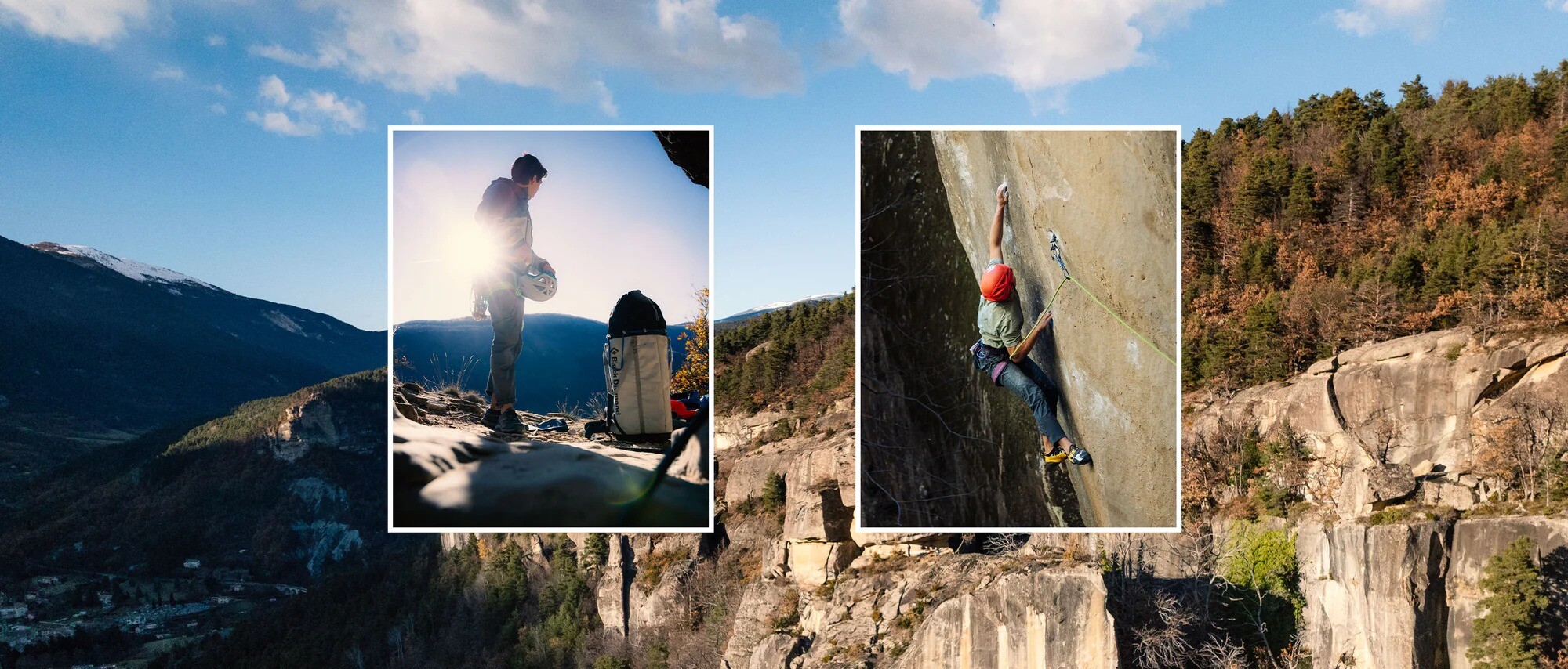 Climber on rock face