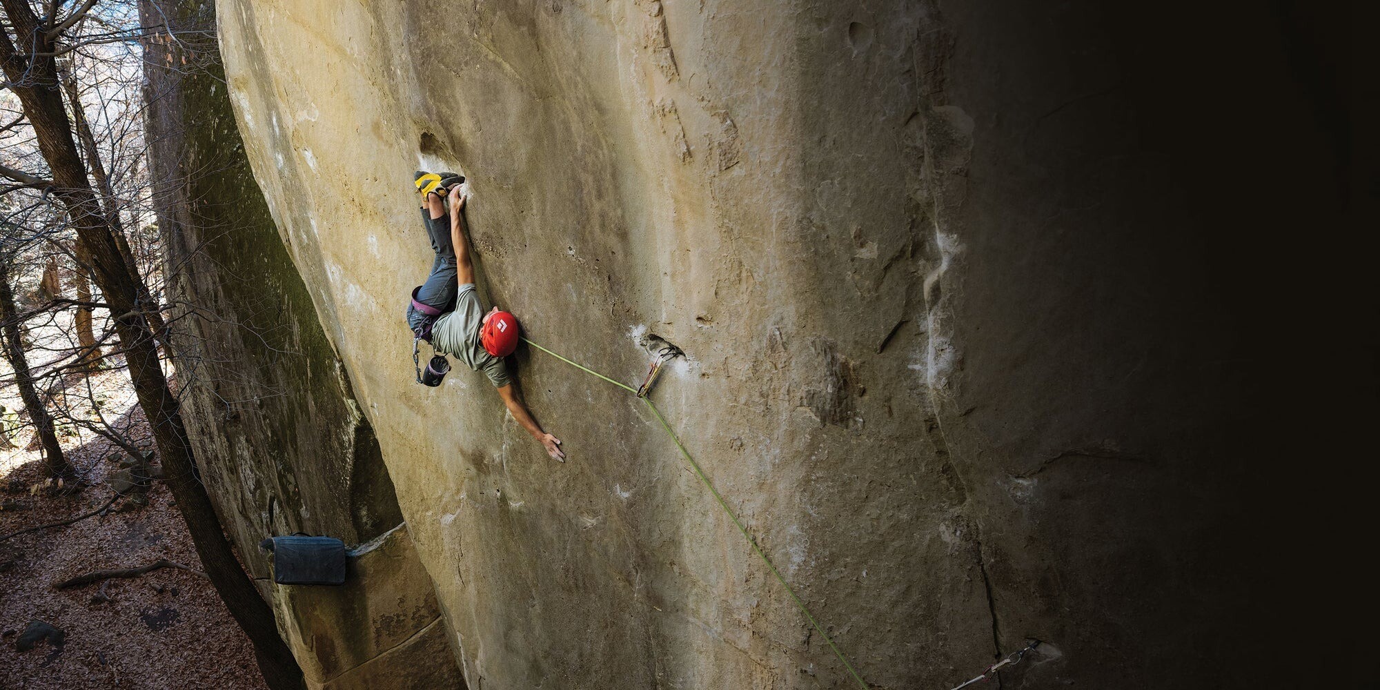 Climber on rock face