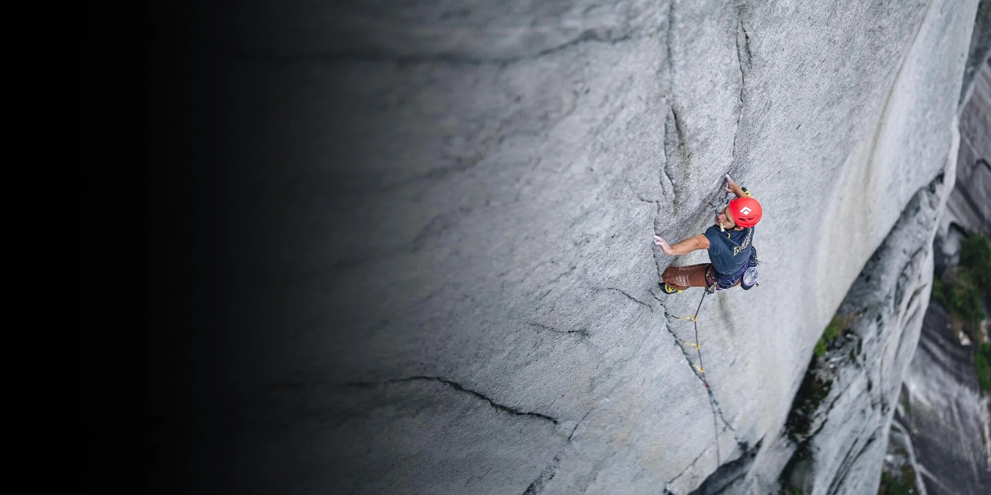 Climber on rock face