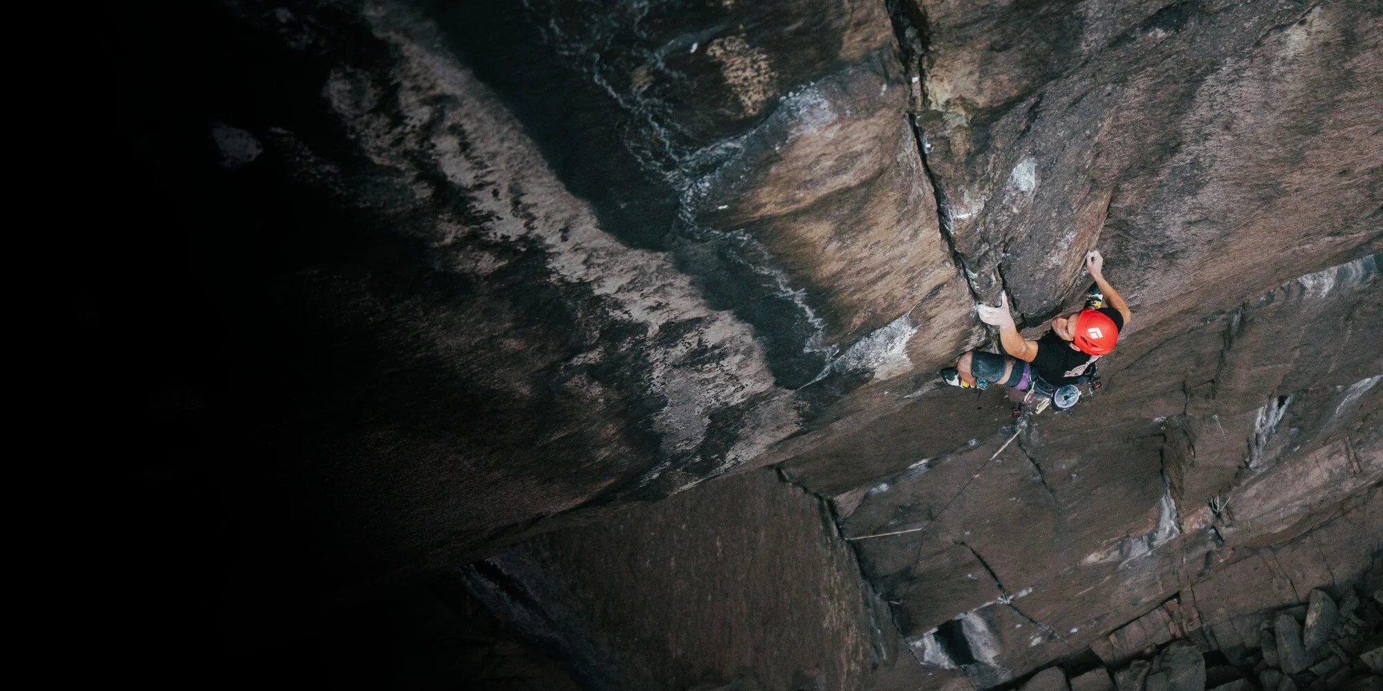 Climber on rock face