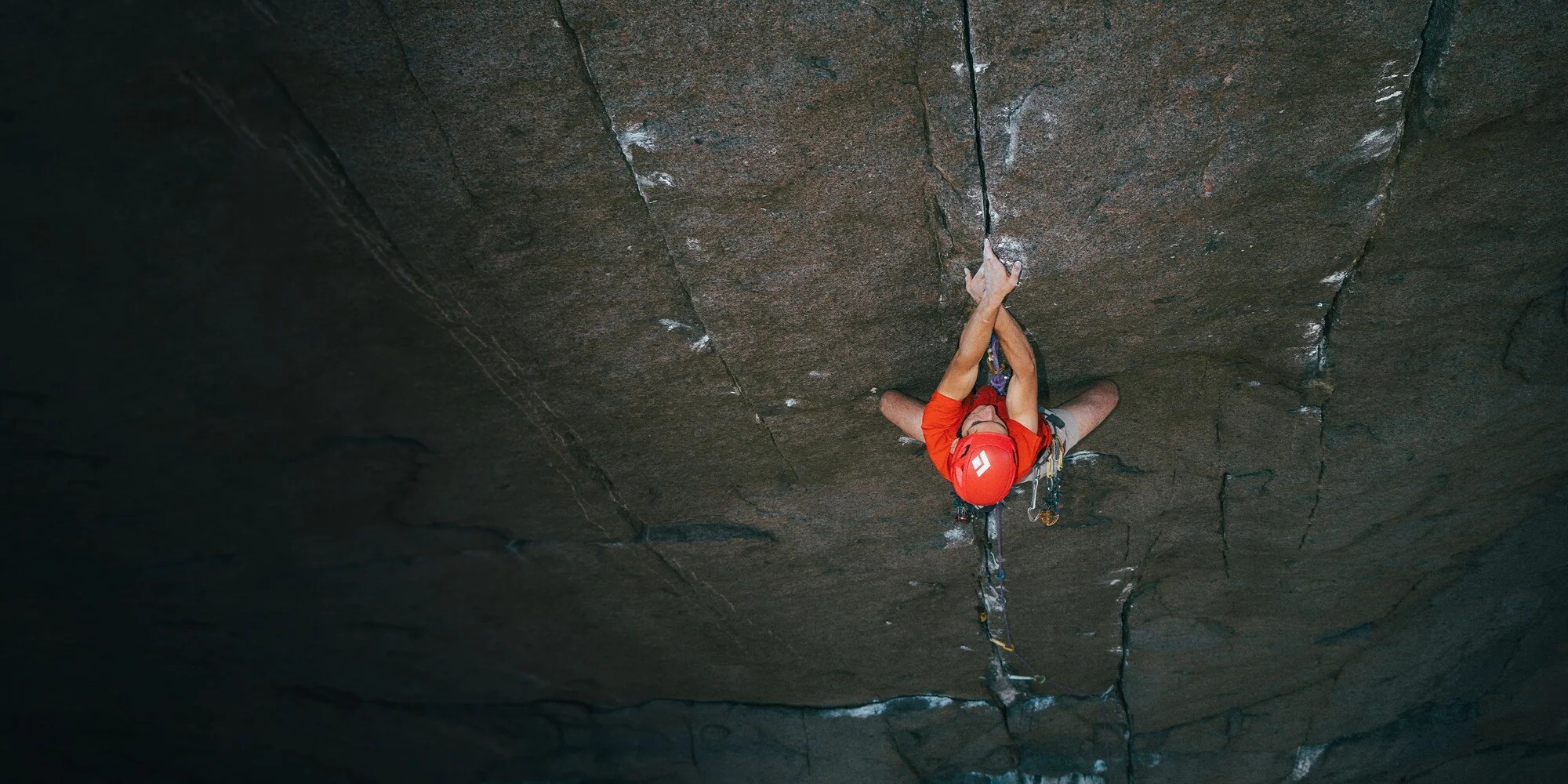 Climber on rock face
